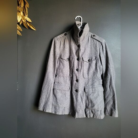 Vintage Rag & Bone Gray Black Utility Military Jacket Sz 8 Cotton - Picture 8 of 11